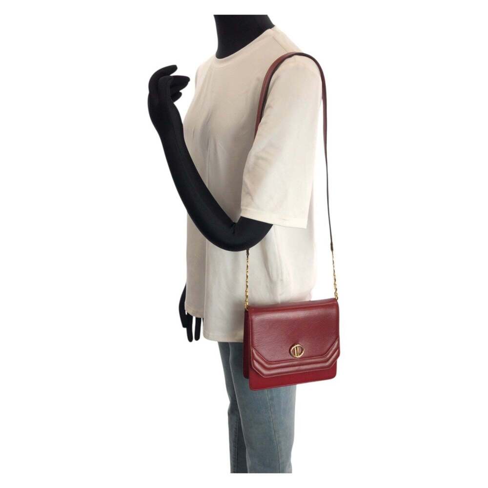 CHRISTIAN DIOR Vintage Red Leather Shoulder Bag - Picture 7 of 10